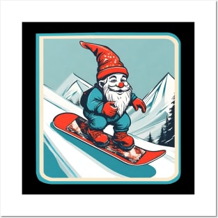 Gnome snowboarding Posters and Art